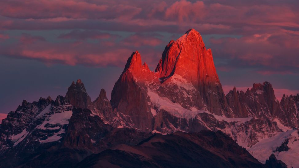 Cerro Fitz Roy – einer der schönsten und am schwersten zu betonenden Felsgipfel in Patagonien, Argentinien (Bild: Colourbox)