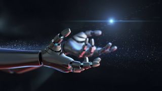 Roboter streckt Hände aus (Quelle: imago/Science Photo Library)