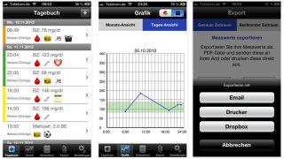 Bilder der App DiabetesPlus Typ 2 / Quelle: SquareMed Software GmbH
