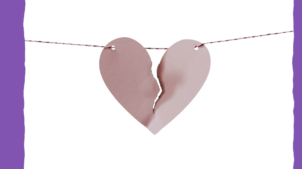 Gebrochenes Herz aus Papier hängt an Schnur (Bild: unsplash/Kelly Sikkema)