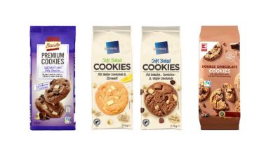 Verschiedene Cookie-Sorten unterschiedlicher Händler (Quelle: Aldi Nord, Netto Markendiscount, Kaufland; Bearbeitung: rbb)