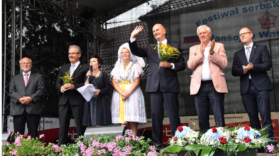 Festival der sorbischen/wendischen Kultur 2016 in Jänschwalde: Ministerpräsident Dietmar Woidke war Schirmherr (Quelle: Michael Helbig)