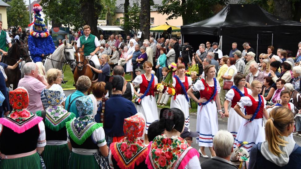Festival der sorbischen/wendischen Kultur 2016 in Jänschwalde: Festumzug/Johannisreiten Casel (Quelle: Michael Helbig)