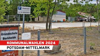Das eingezäunte Gelände der Grundschule Borkheide in Potsdam-Mittelmark.(Quelle:rbb/J.Piwon)
