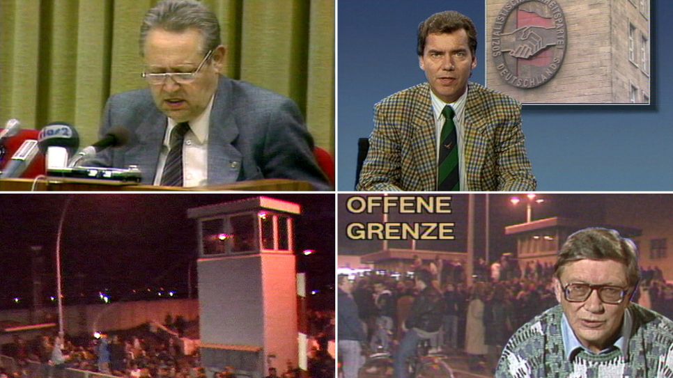 Nachrichtensendungen am Abend des Mauerfalls 1989, Quelle: rbb