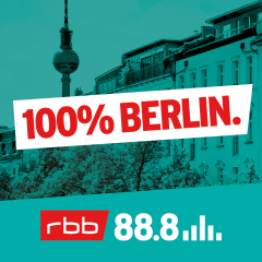 Auf einer grünen Berlin-Silhouette steht das Wort 100% Berlin (Foto: rbb 88.8)