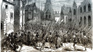 Historische Zeichnung, 19. Jahrhundert, Revolte in einer fränkischen Stadt im 12. Jahrhundert (Bild: imago)