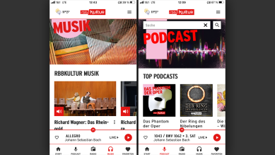 Screenshot rbbKultur App | Musik und Podcast