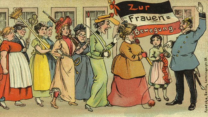 Historische Postkarte "Zur Frauenbewegung" ©Bildpostkarten-Archiv Universität Osnabrück