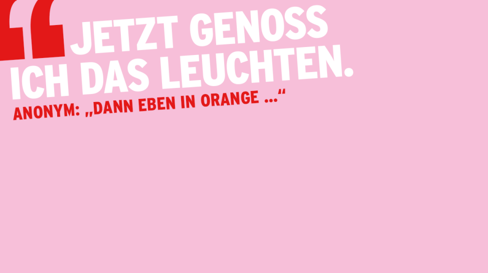 Anonym: "Dann eben in orange"; Grafik: rbbKultur