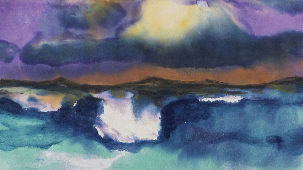 Emild Nolde: Sturzwelle unter violettem Himmel, 1930 © Courtesy Nolde Stiftung Seebüll/Galerie Bastian Berlin