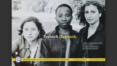 DHM: Staatsbürgerschaften | Typisch Deutsch, Die Beauftragte der Bundesregierung für Ausländerfragen, Köln, 2000 © Deutsches Historisches Museum