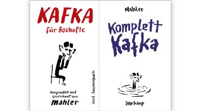 Nicolas Mahler: "Kafka für Boshafte" (© Insel Taschenbuch) + "Komplett Kafka" (© Suhrkamp)