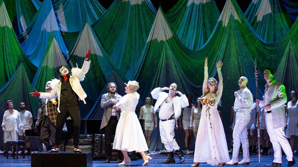 Deutsche Oper Berlin: "Rheingold" – mit Thomas Blondelle, Annika Schlicht, Thomas Lehman, Jacquelyn Stucker und Derek Welton; © Bernd Uhlig