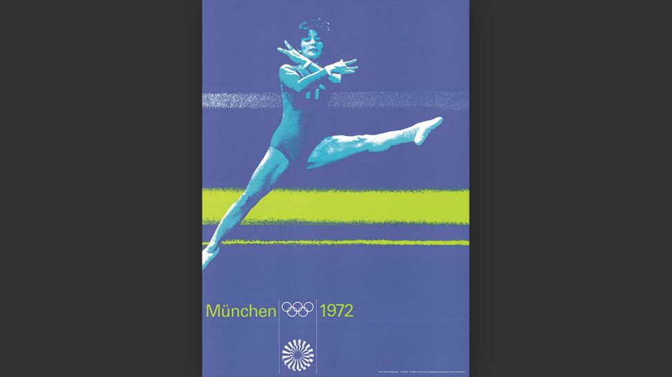 Otl Aicher: Plakat "Turnen" Olympische Spiele München, 1972 © Florian Aicher, Rotis / HfG-Archiv, Museum Ulm