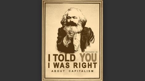 Plakat der Occupy-Bewegung mit Porträt von Karl Marx © Azlan McLennan, Melbourne/Australien