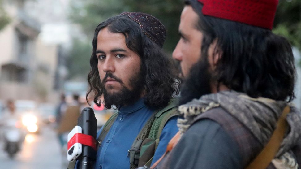 Taliban-Kämpfer in Kabul, Afghanistan, August 2021; © dpa/Khwaja Tawfiq Sediqi