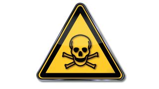 DER TAG - Schild mit Totenkopf drauf - Achtung giftig, Quelle: Colourbox