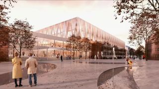 Entwurf für das nun gestoppte Bauprojekt "Neues Medienhaus" des rbb. Bild: rbb