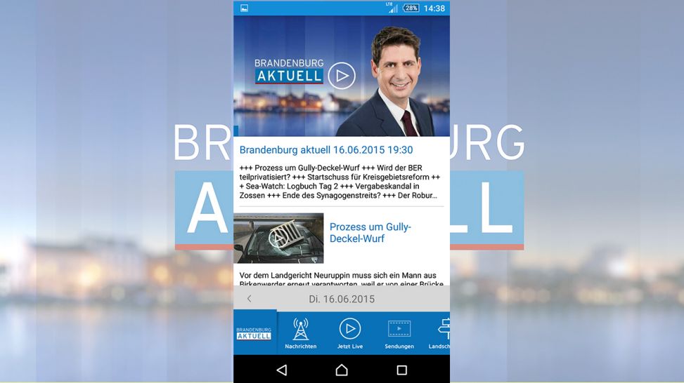 Brandenburg aktuell App Verpasst in blau