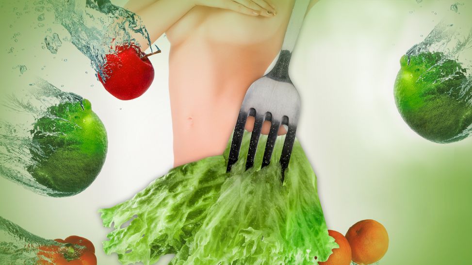 Junge Frau mit grünen Früchten; Symbolbid gesunde Ernährung (Bild: Colourbox)