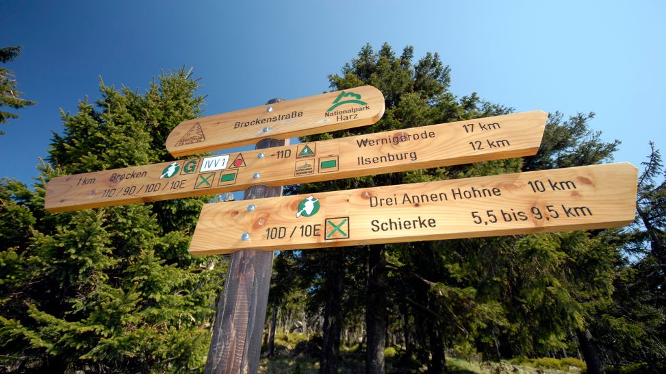 Wegweiser für Wanderer im Harz (Bild: Colourbox)