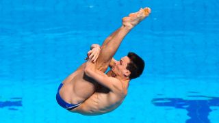 Wasserspringer Patrick Hausding bei einem Salto in der Luft. Quelle: imago sportfotodienst/ GEPA pictures/ Philipp Brem