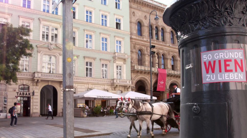 Aufkleber 50 Gründe, Wien zu lieben. Quelle: rbb