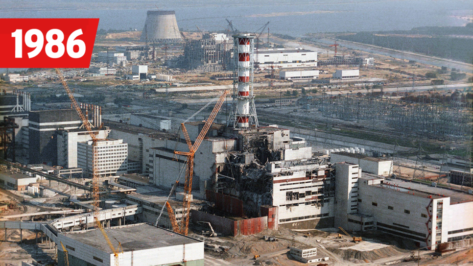 Das Atomkraftwerk Tschernobyl nach der Katastrophe, Bild: imago images / ITAR-TASS