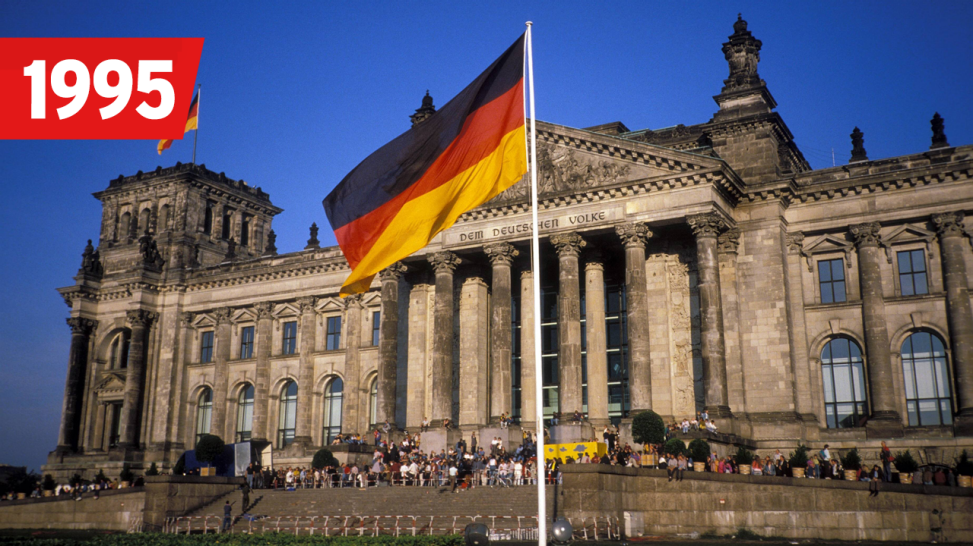 Der Reichstag in Berlin, 1995, Bild: imago images / Stana
