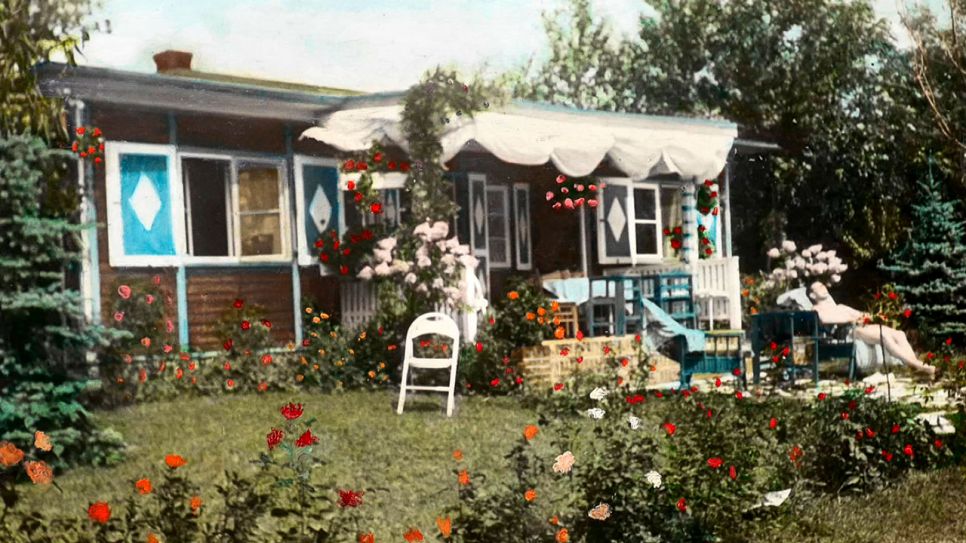 Das Haus am Glienicker See: Coloriertes Foto aus den 20er Jahren, Foto: rbb