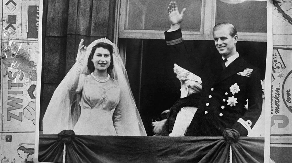 Prinzessin Elisabeth und Philip am Tag ihrer Hochzeit, 1947 (Quelle: SWR/LOOKSfilm)