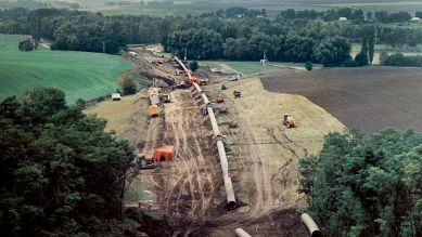 Bauabschnitt der Erdgasleitung „Drushba-Trasse“, 1970er, Ukraine (Bild: MDR/Thomas Billhardt/Galerie Camera Work AG)