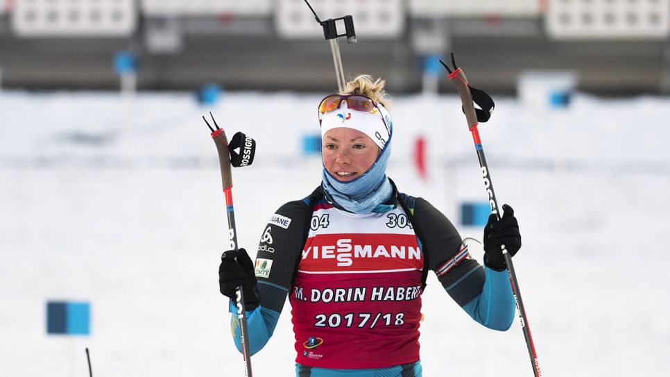 Marie Dorin Habert beim IBU Biathlon World Cup premiere in Ostersund, Sweden 2017, Foto: IMAGO / TT