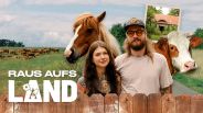 Raus aufs Land - Collage mit Victoria und Max vor Pferd und Rind auf dem Land, Bild: rbb/Luisa Jahn