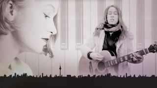 Fotomontage: Inger Nordvik und Elen mit Gitarre über schwarzer Silhouette von Berlin (Bild: rbb/Charles Mignot/colourbox.com)