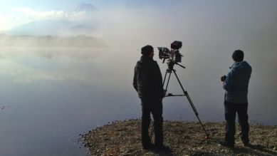 13.04.2013 Nebel am Fuji, der sich - Gott sei dank - auflöste; Quelle: Ingo Aurich