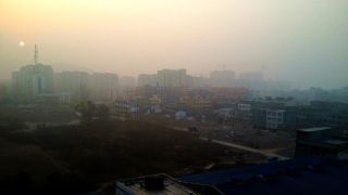 Beispielhafter Smog: Dengfeng am Morgen; Quelle: Ingo Aurich