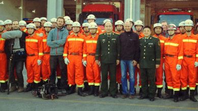 Die Crew von der Pekinger Feuerwache Nr.45; Quelle: Ingo Aurich