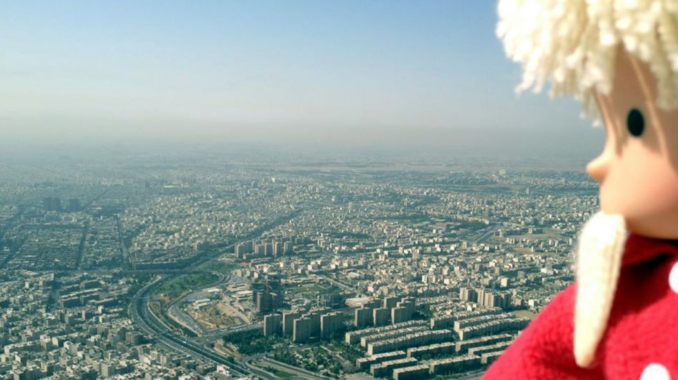 Sandmann am Fernsehturm in Teheran; Quelle: rbb