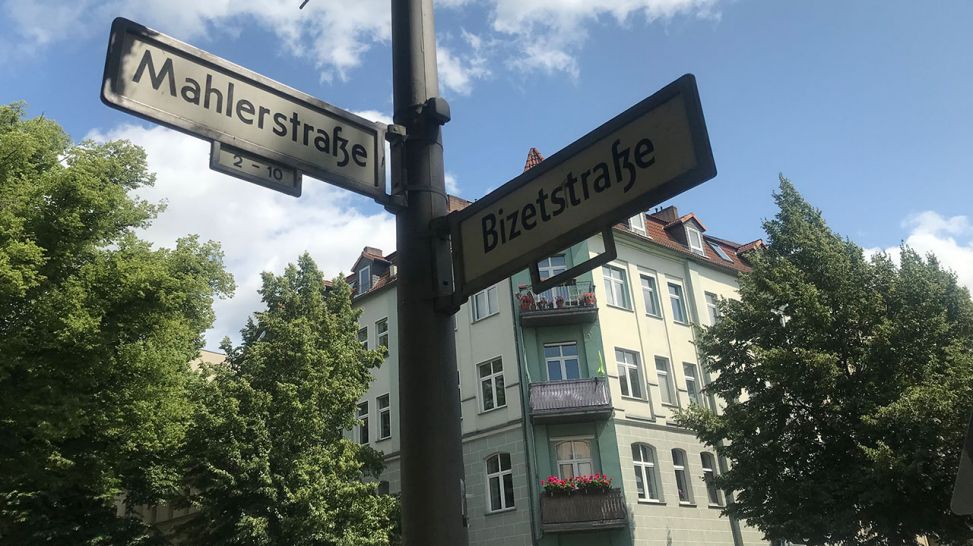 Straßenschild Mahlerstraße, (Quelle: Dagmar Lembke, rbb)