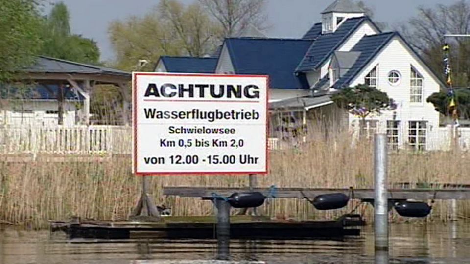 Wasserlandplatz für Flugzeuge auf dem Schwielowsee (Quelle: rbb)