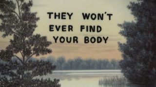 Teller mit der Aufschrift: "They won't ever find your body"
