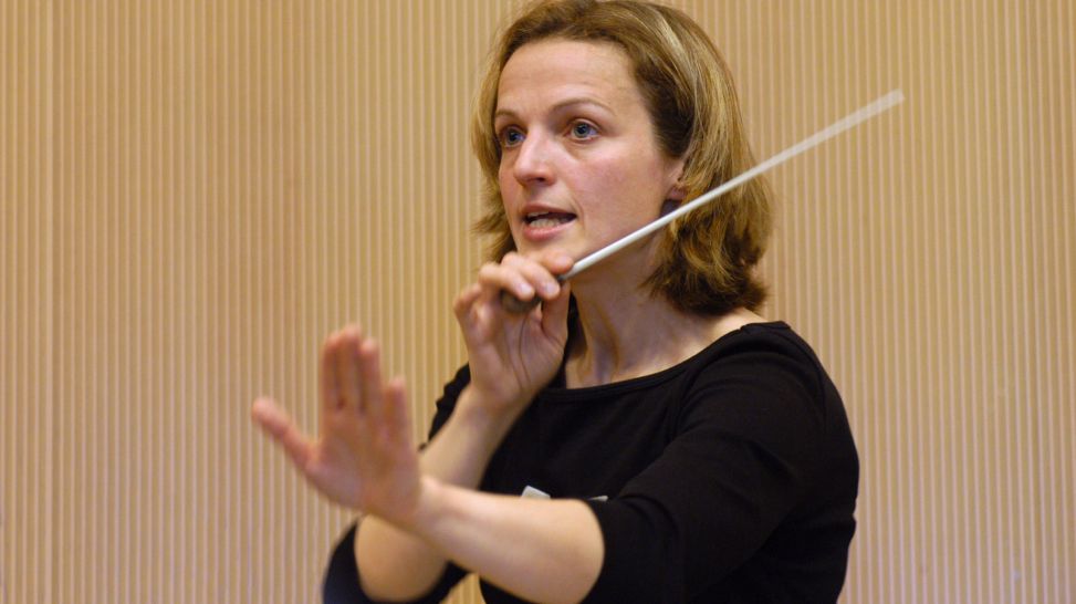 Judith Kubitz bei Orchesterprobe des Staatstheaters Cottbus (Quelle: Marlies Kross)