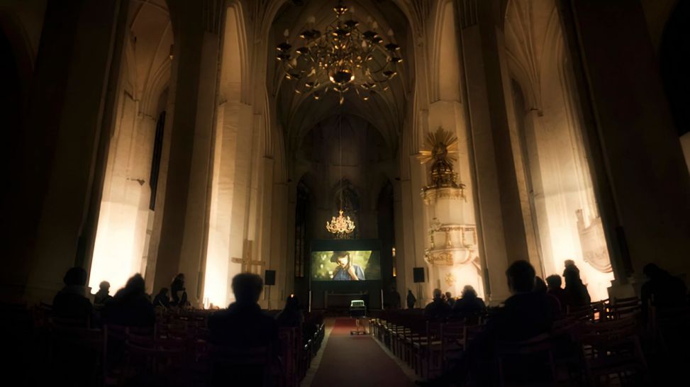 Vorführung des Videos "Měr/Frieden" in der Cottbuser Oberkirche