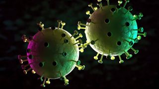 3D-Darstellung von Hepatitis-B-Viren (Bild: imago images/Panthermedia)