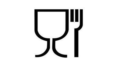 Glas-und-Gabel-Symbol, besagt dass ein Produkt für Lebensmittel gemacht ist (Quelle: BVL, Verordnung (EG) Nr. 1935/2004)