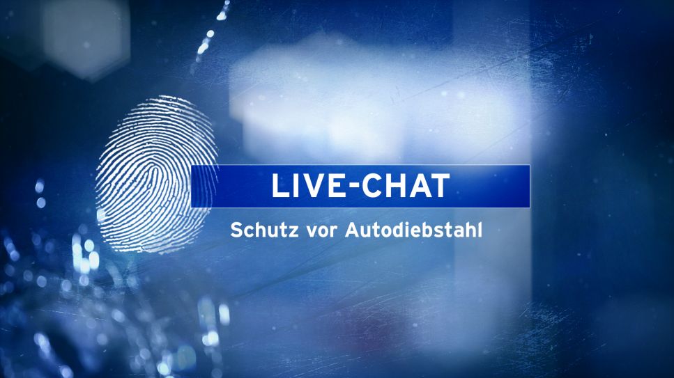 Schrifttafel: Live-Chat Schutz vor Autodiebstahl (Quelle: rbb)
