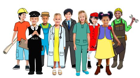 Kinder in Berufskleidung