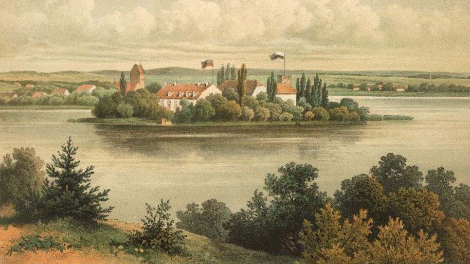 Schloss Teupitz - Farblithographie um 1860